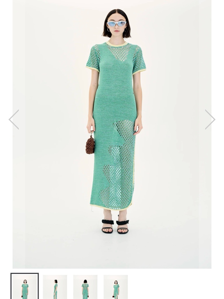 Nwt Ph5 Perry Crotchet Short Sleeve Dress (M) Teal — image 3 of 8